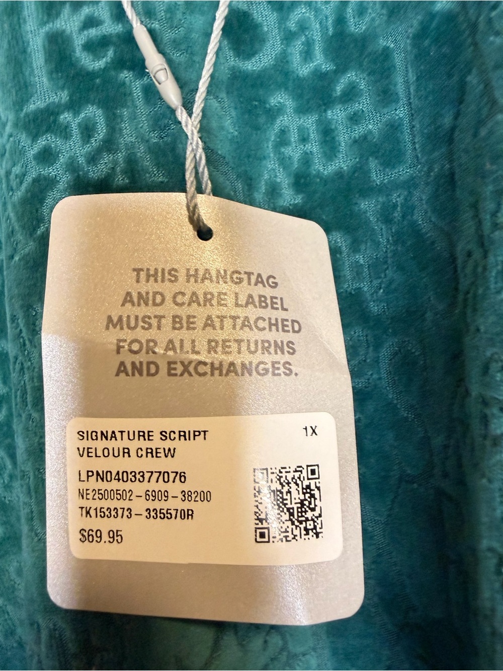 Savage X Fenty Signature Script Velour Crewneck Sweatshirt 1X NWT Rihanna - Picture 4 of 7